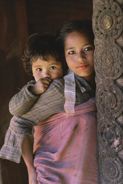Sisters in Bhaktapur, Nepal 1990